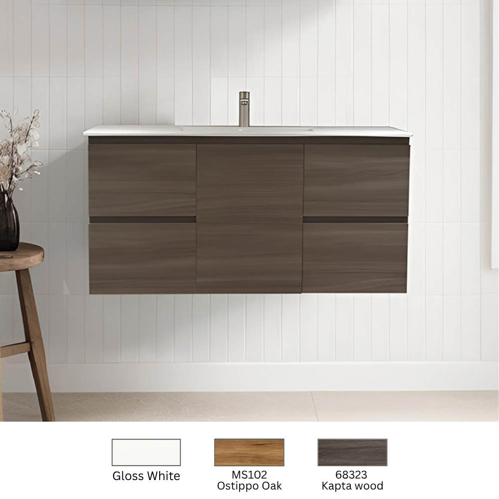 1200mm Wall Hung Vanity with 4 Drawers and Cabinet Door BC1246-3